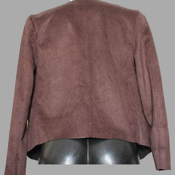 Giacca Bolero Donna in Suede-Effetto Scamosciato