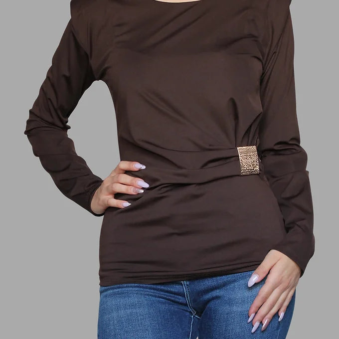 Maglia manica lunga con dettaglio fibbia laterale