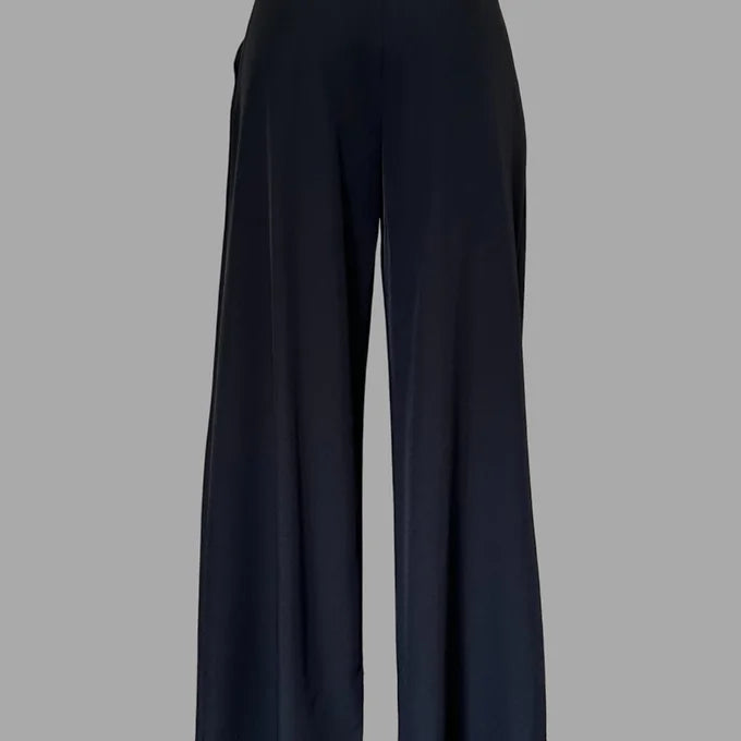 Pantalone a palazzo con inserto in pizzo