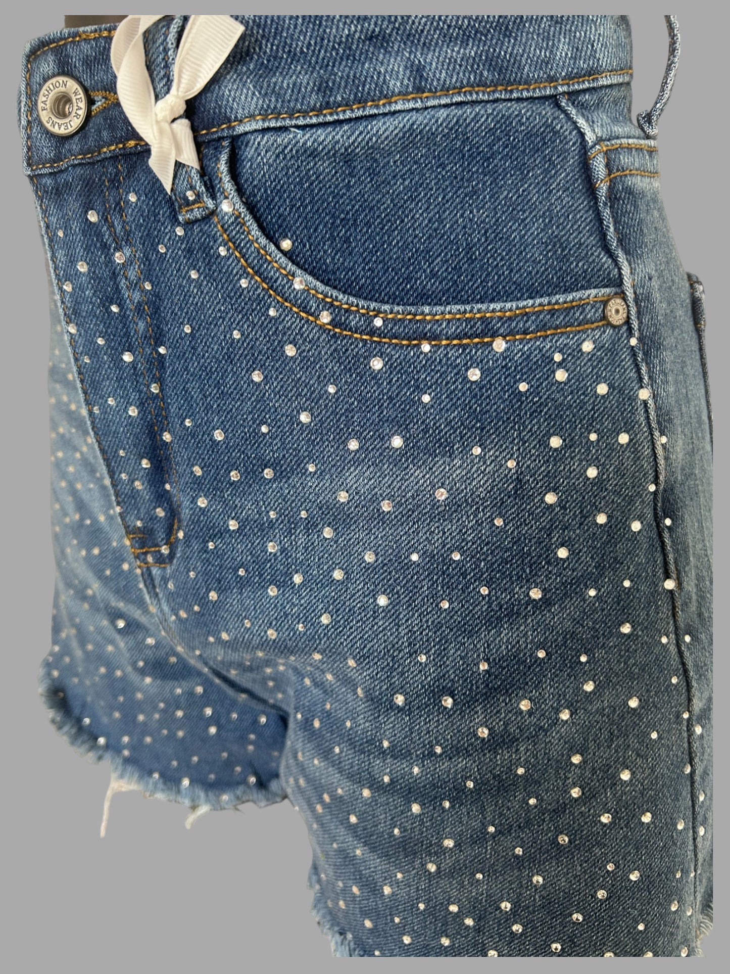 Shorts in jeans con strass