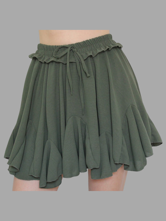 Gonna-pantaloncino con balze