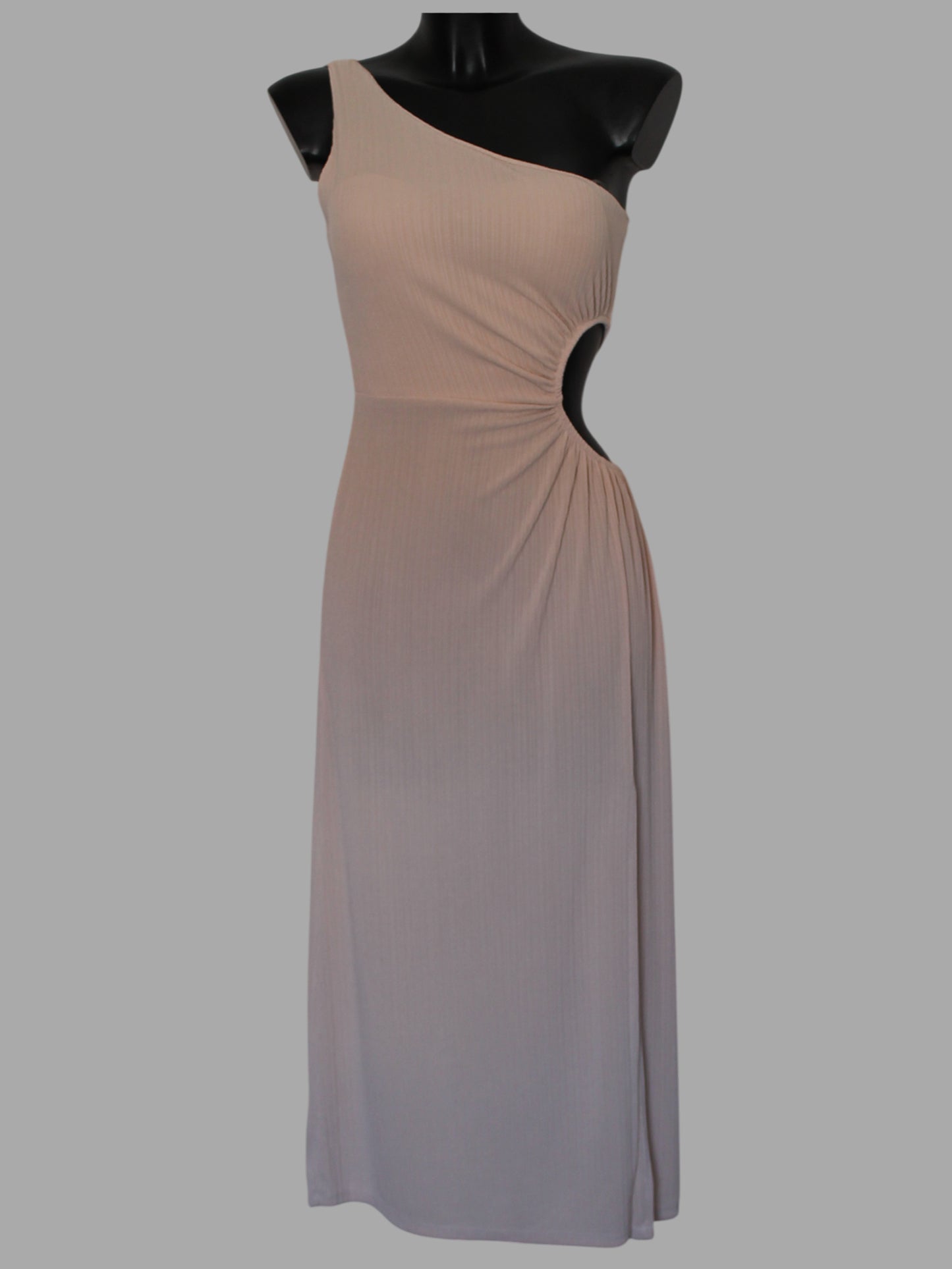 Abito lungo monospalla e cut-out