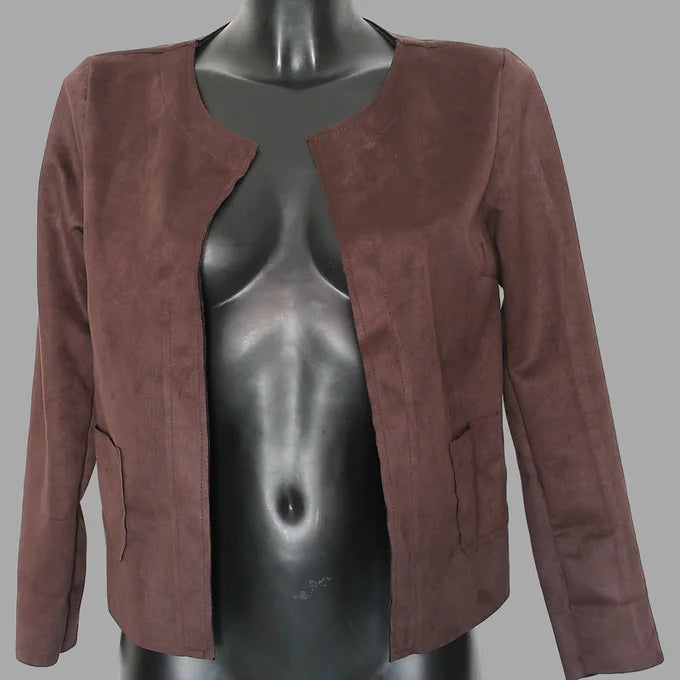Giacca Bolero Donna in Suede-Effetto Scamosciato