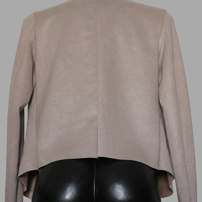 Giacca Bolero Donna in Suede-Effetto Scamosciato