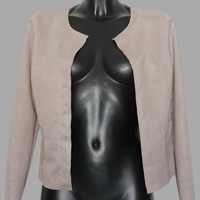 Giacca Bolero Donna in Suede-Effetto Scamosciato