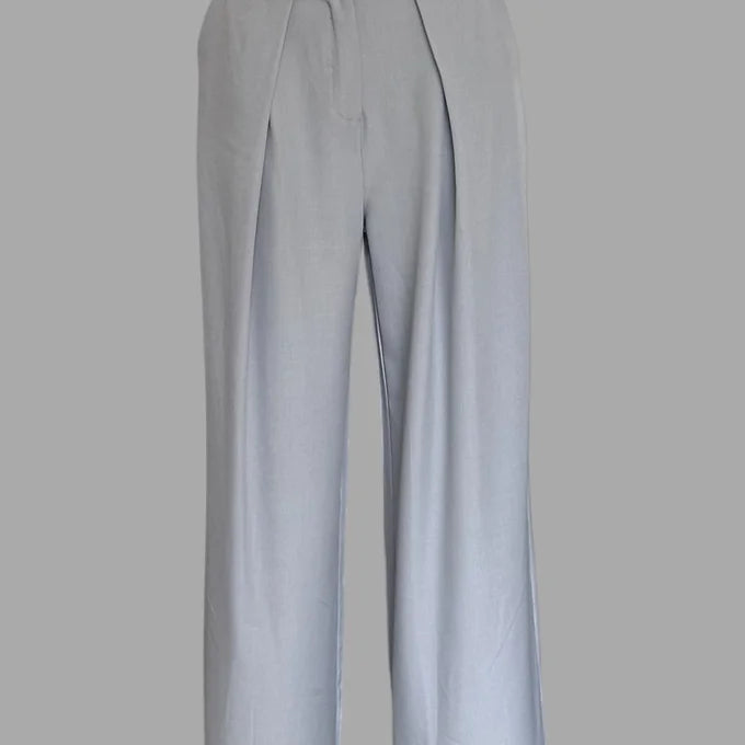 Pantalone a palazzo con inserto in pizzo