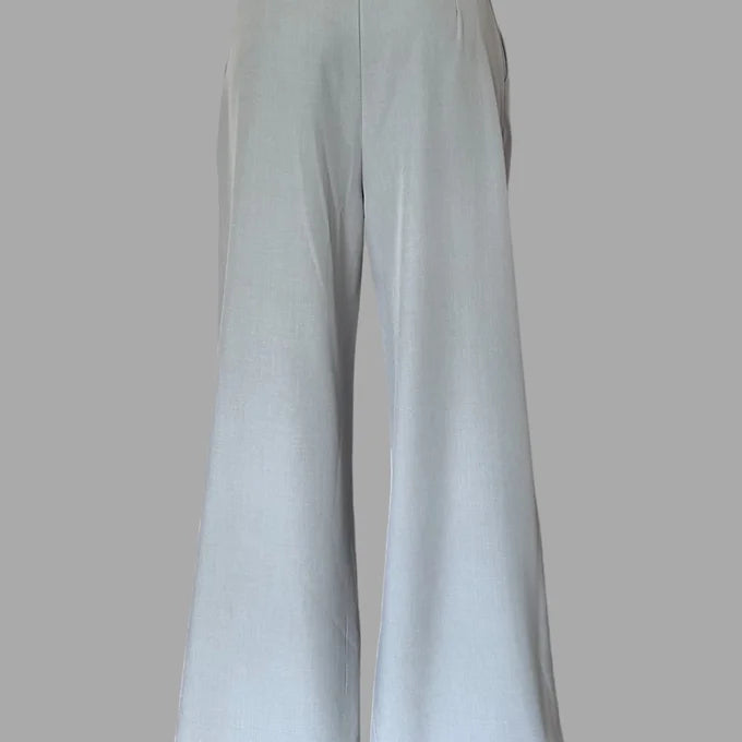 Pantalone a palazzo con inserto in pizzo