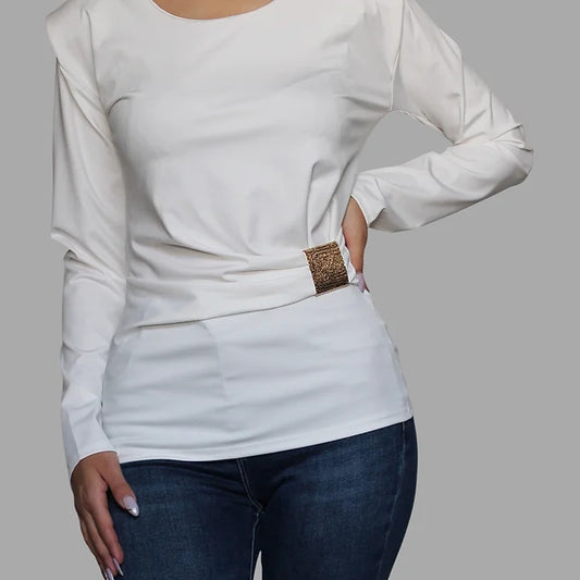 Maglia manica lunga con dettaglio fibbia laterale