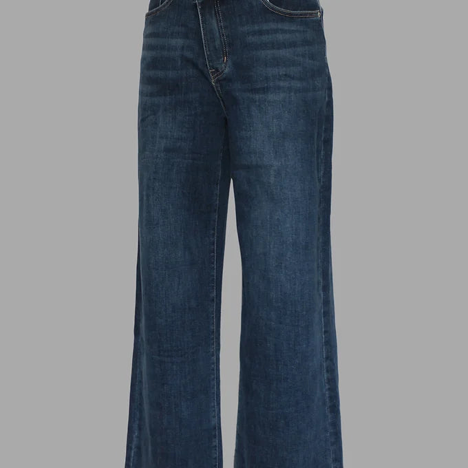 Jeans a portafoglio con gamba a palazzo