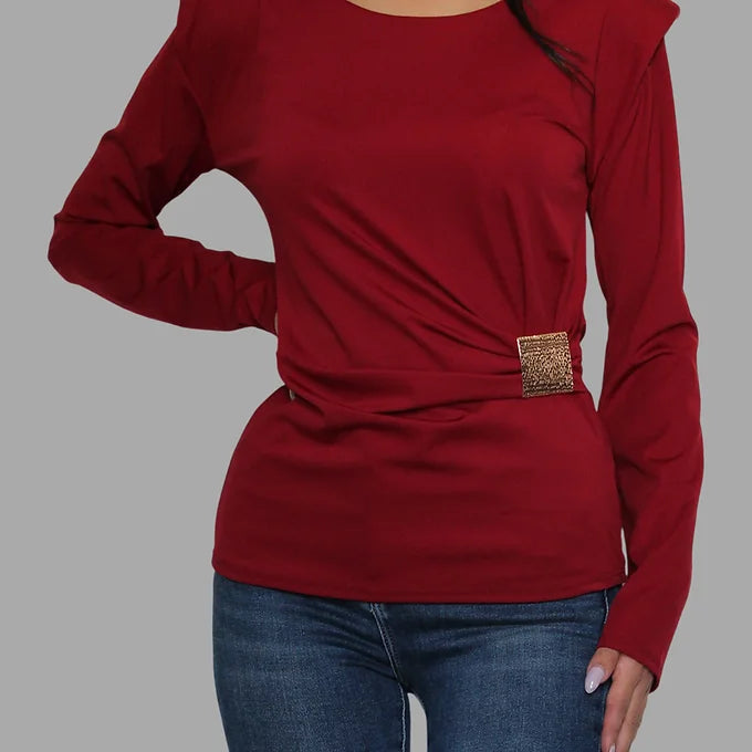 Maglia manica lunga con dettaglio fibbia laterale