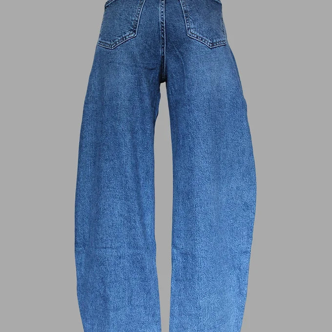 Jeans in denim barrel con cintura