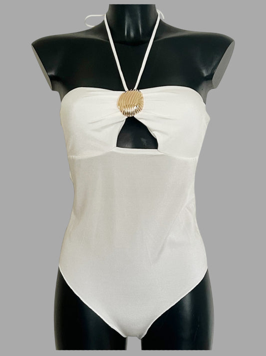 Body con gioiello a conchiglia