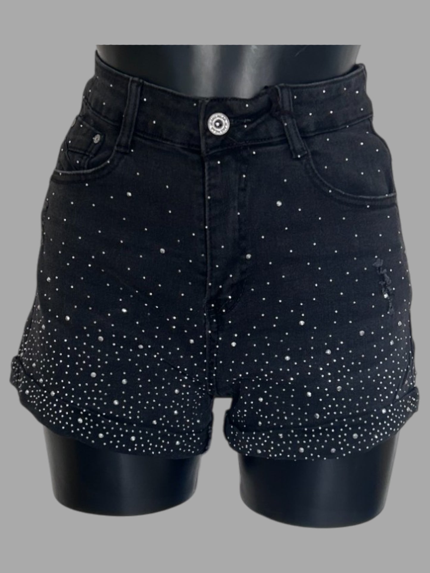 Shorts nero strass