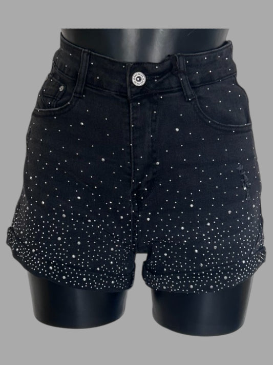 Shorts nero strass