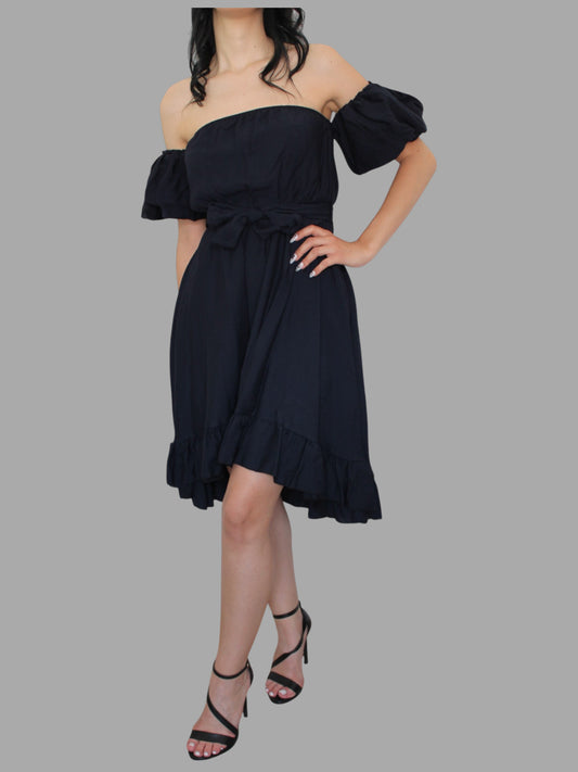 Abito romantico con maniche a palloncino