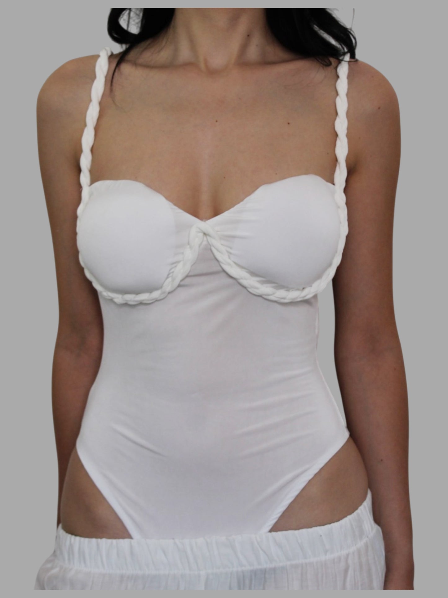 Body con spalline intrecciate