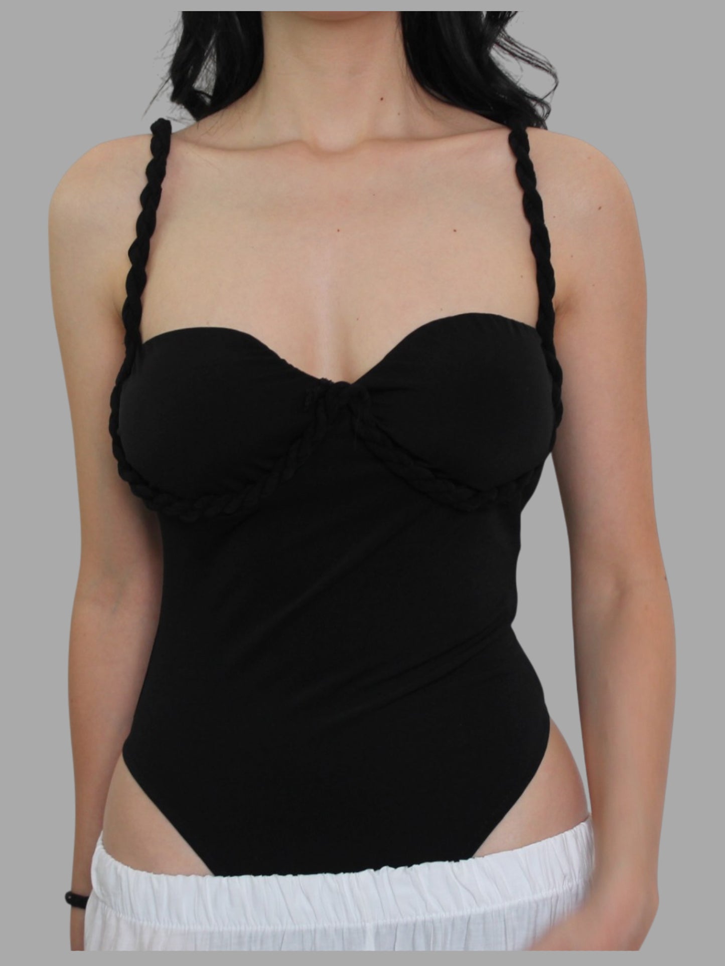 Body con spalline intrecciate