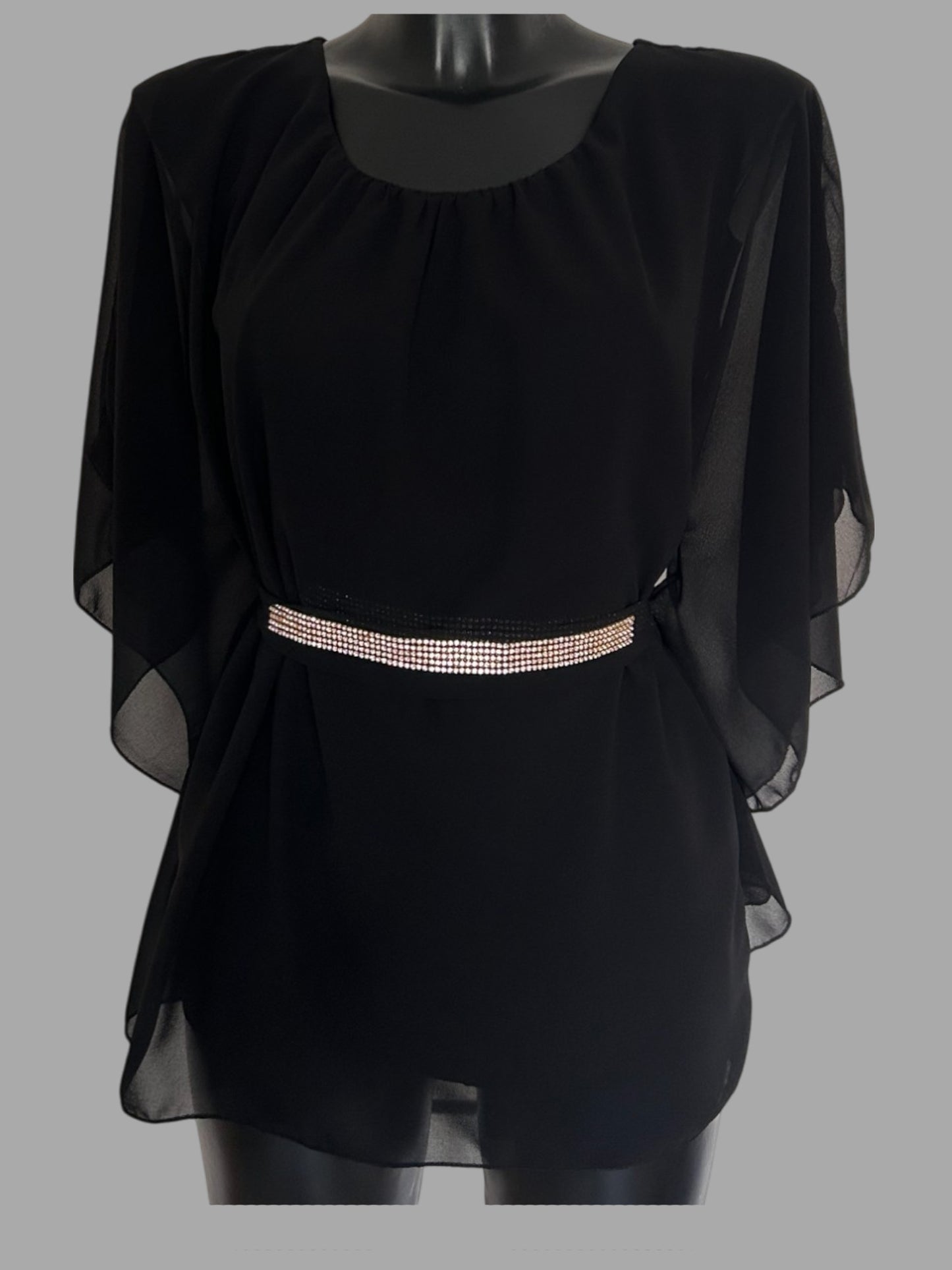 Blusa elegante con cintura strass