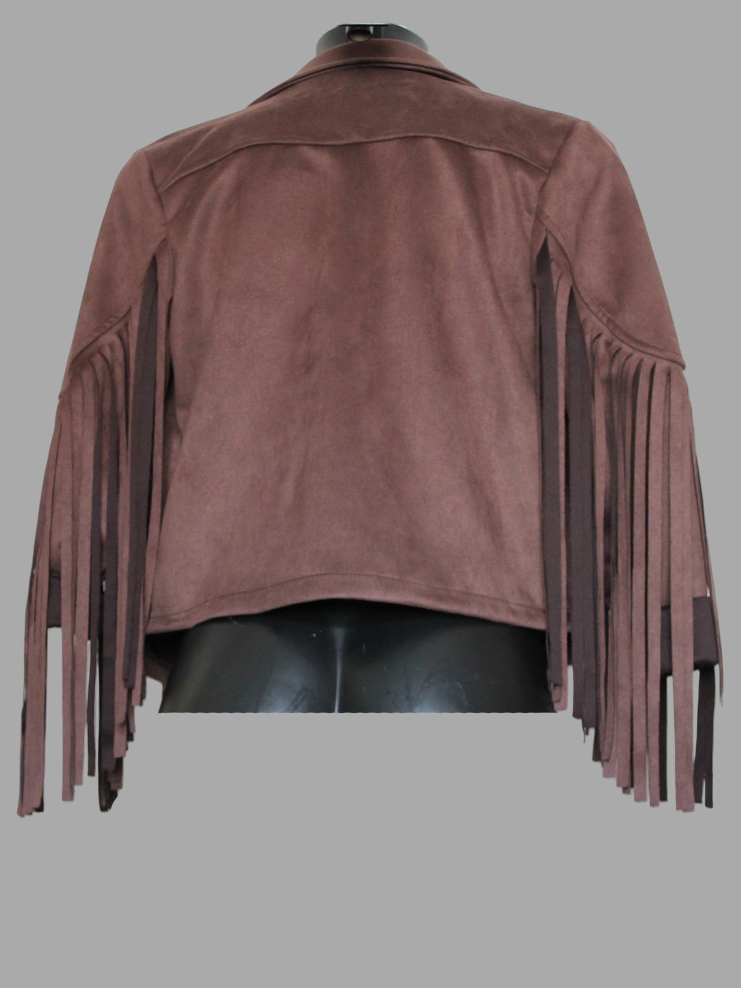 Giacca effetto scamosciato con frange