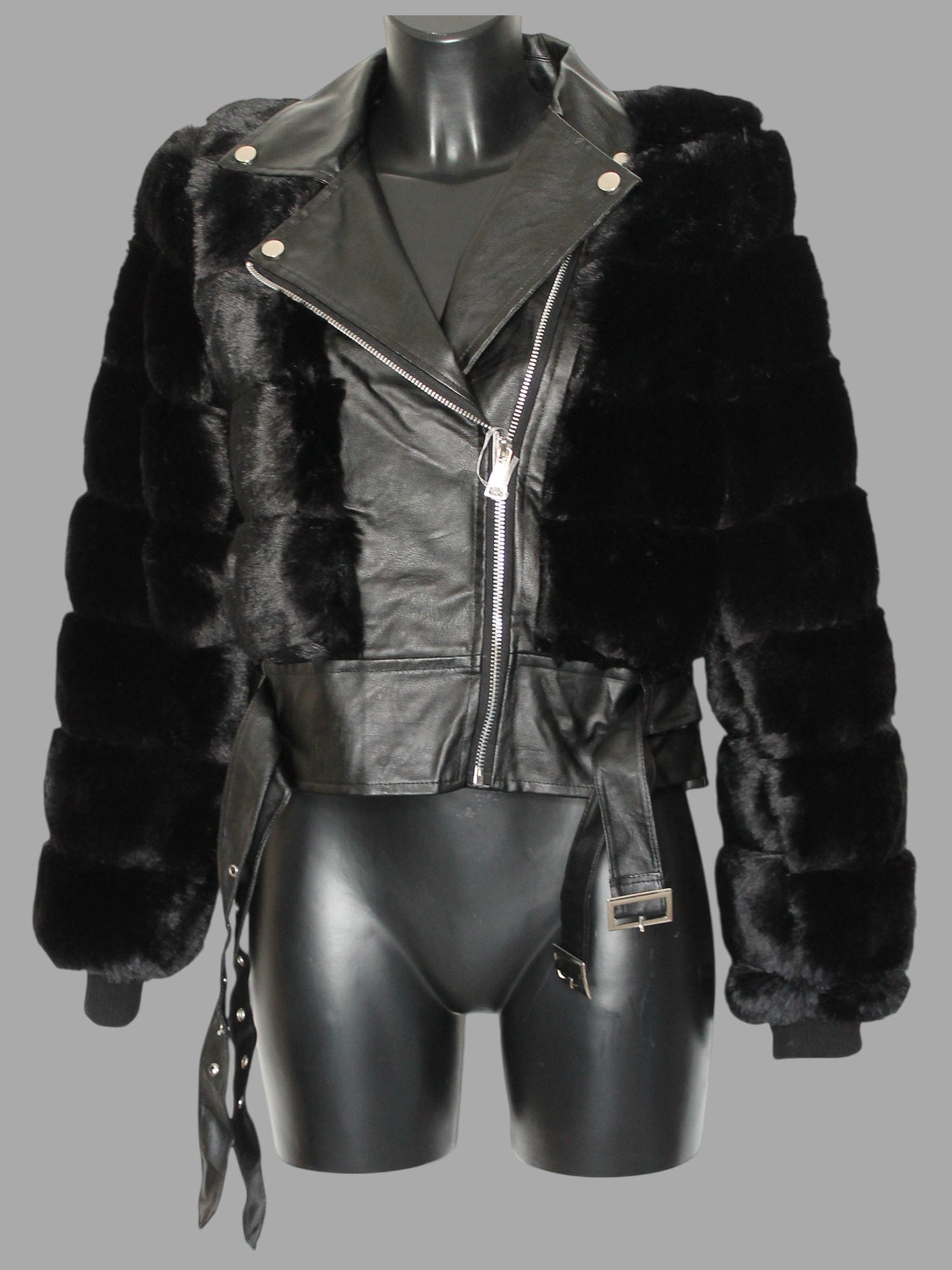 Giacca Biker in Pelliccia e in Ecopelle