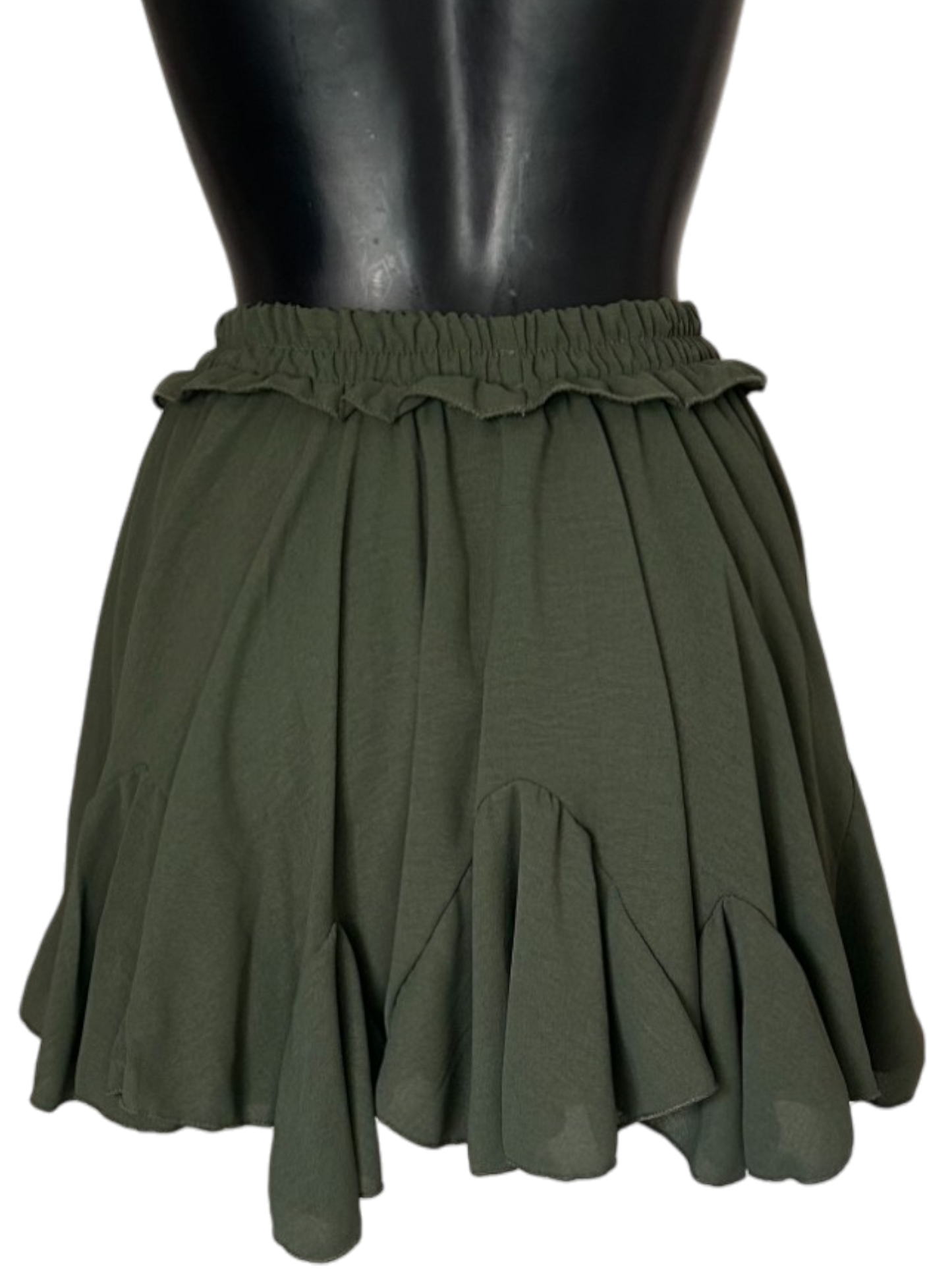 Gonna-pantaloncino con balze
