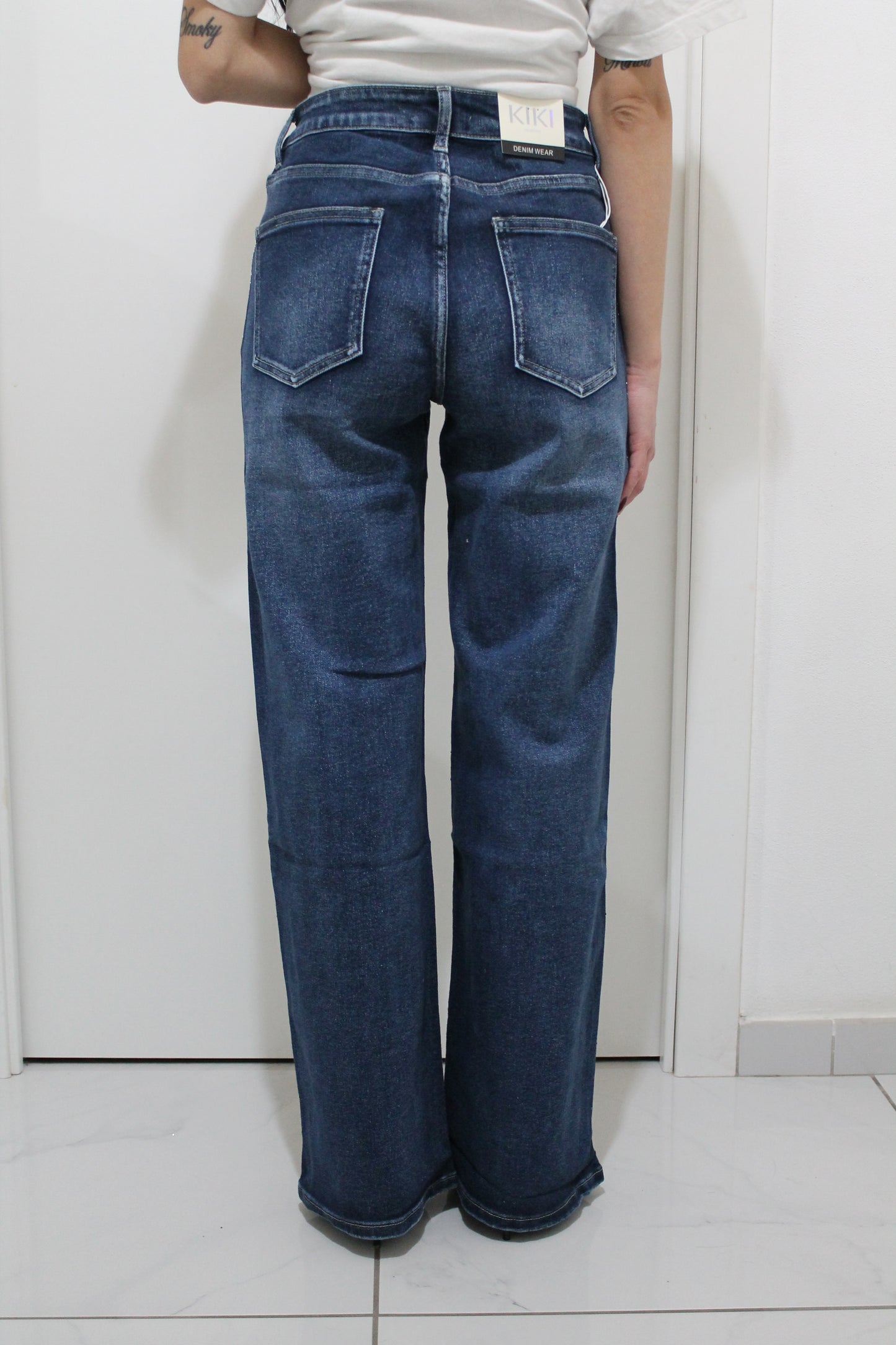 Jeans Palazzo Denim – Strass sul davanti