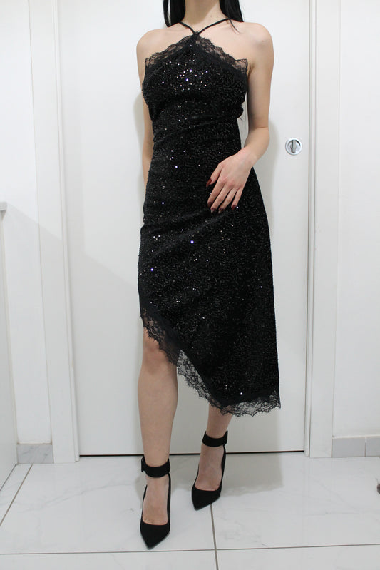 Abito paillettes asimmetrico in pizzo – 2 modelli