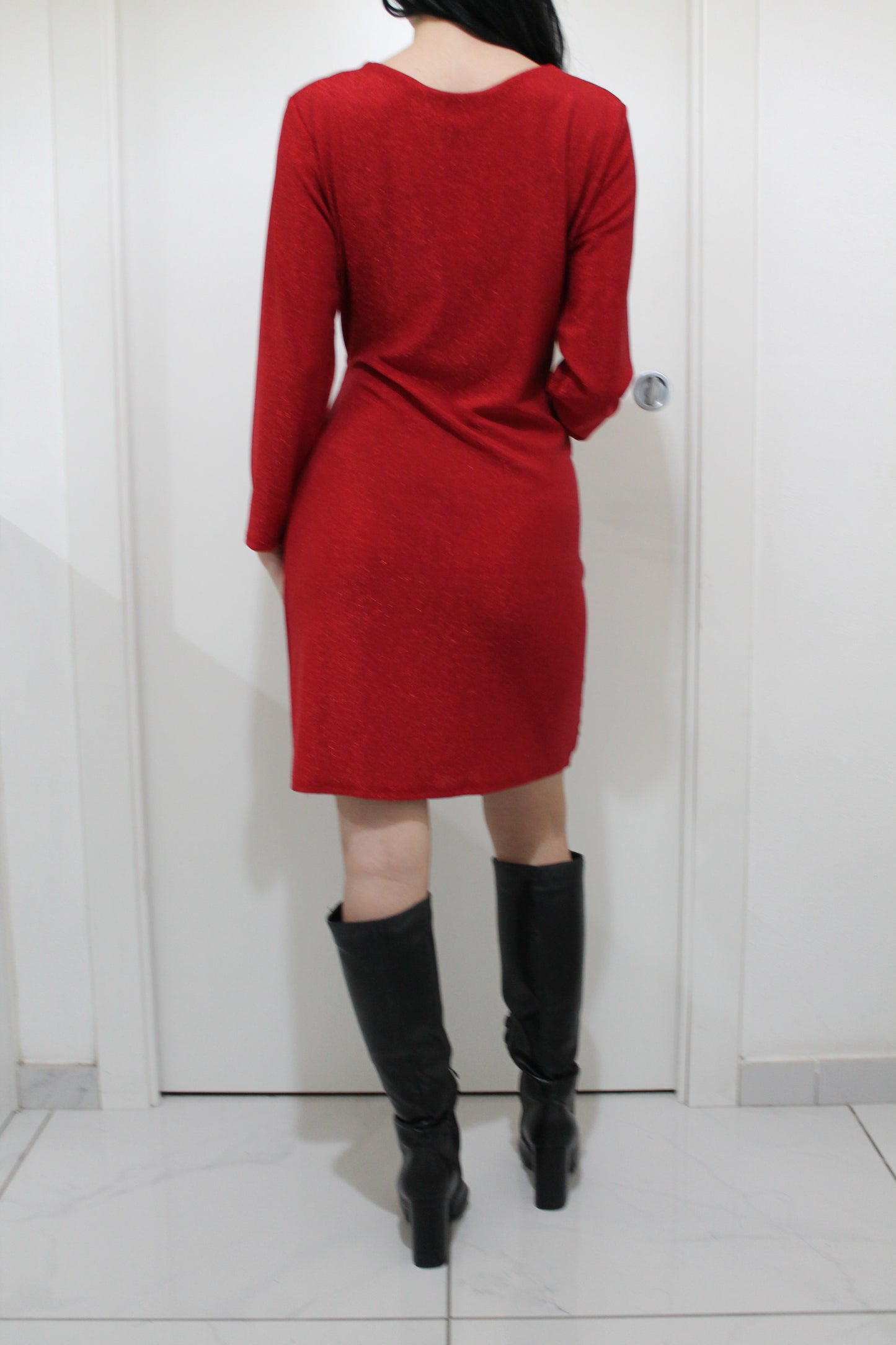 Abito laminato con gioiello laterale- 3 colorazione