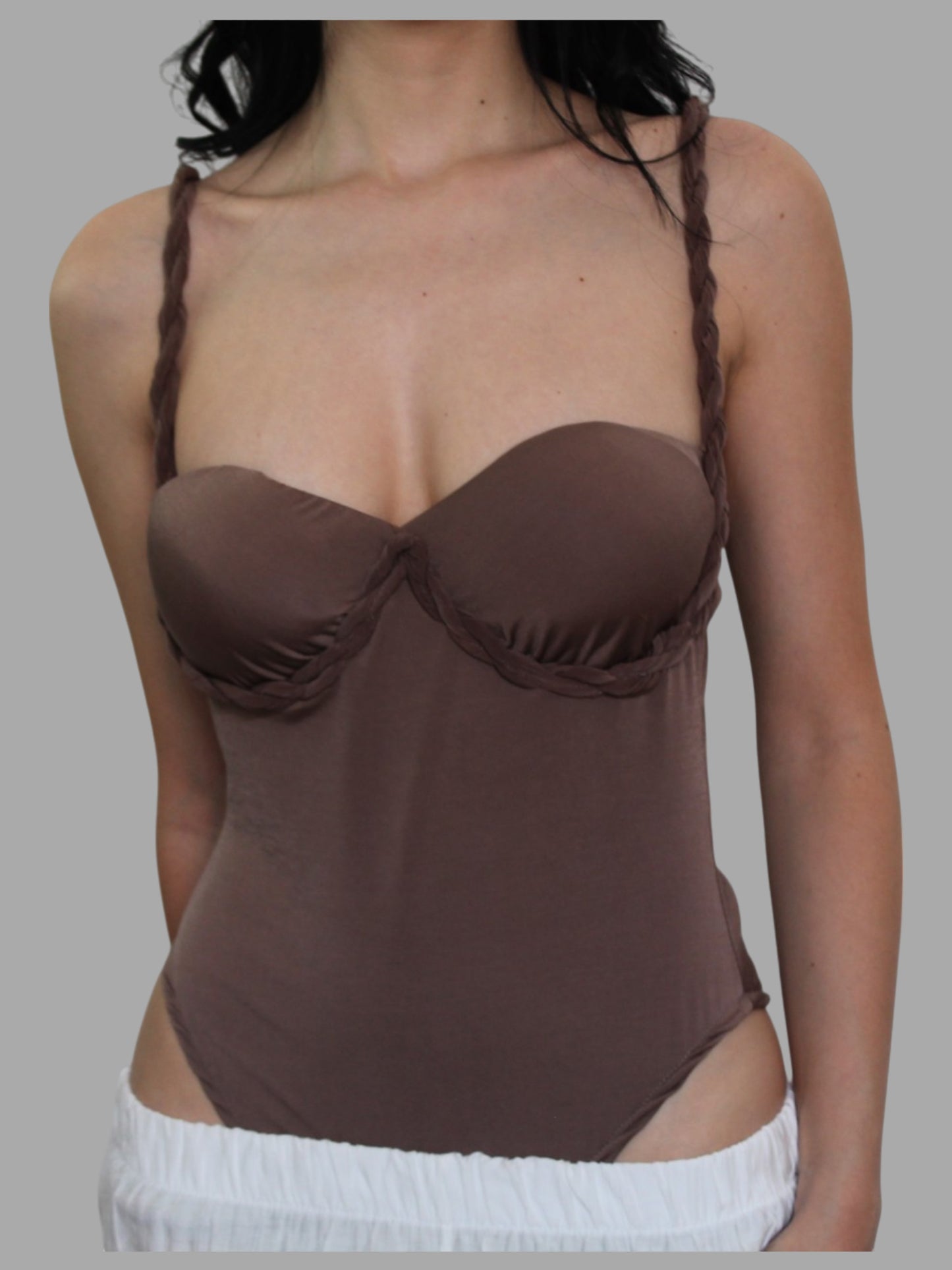 Body con spalline intrecciate