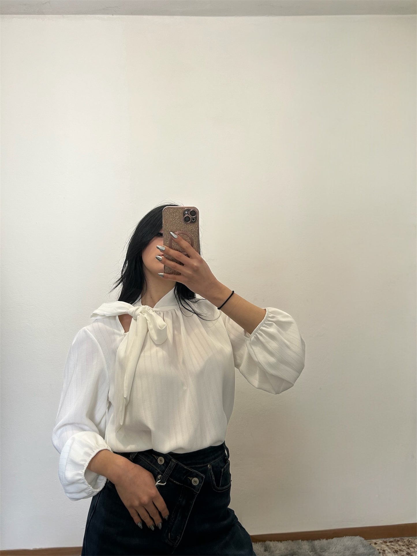 Camicia Elegante con Fiocco Maxi
