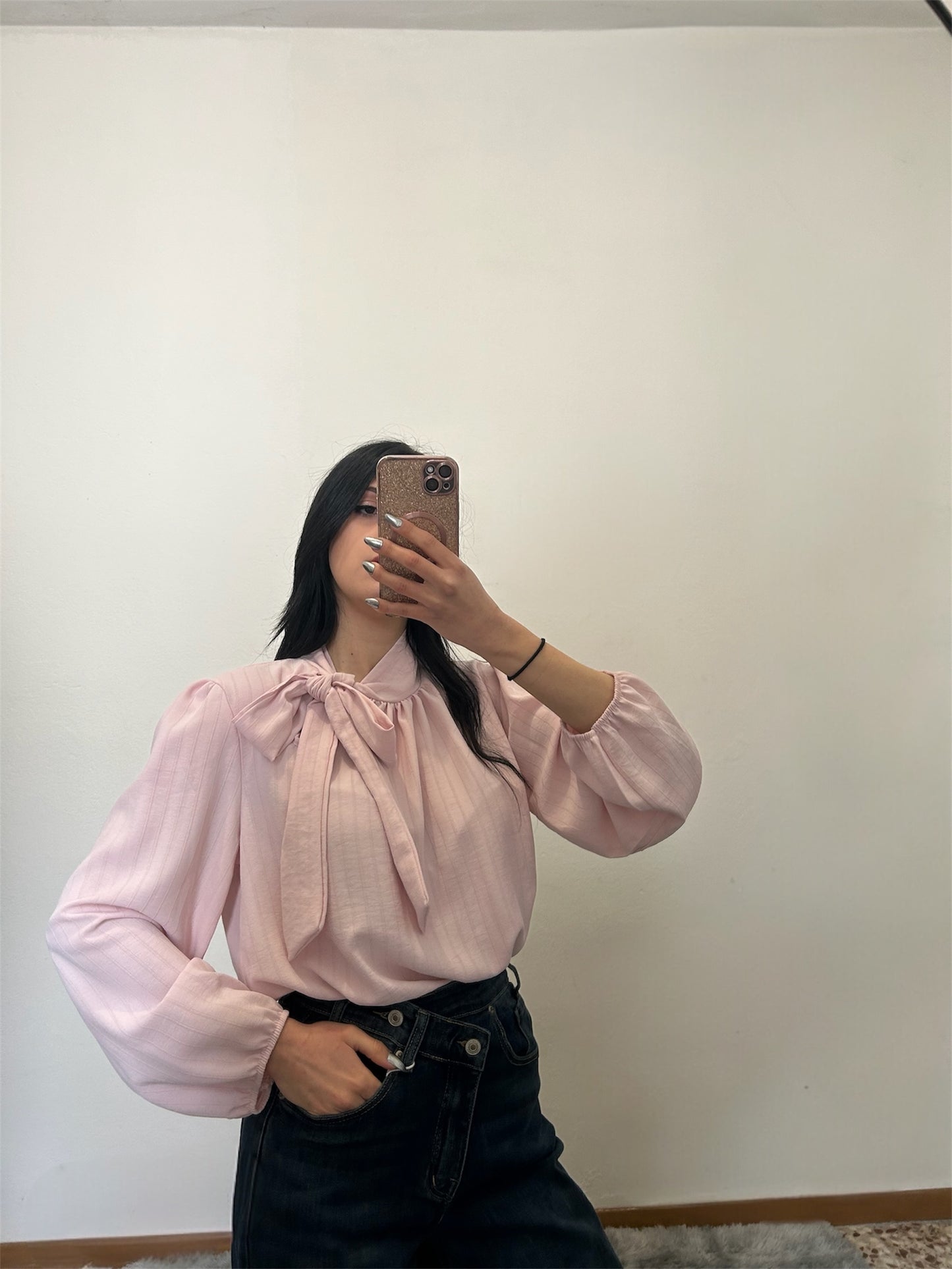 Camicia Elegante con Fiocco Maxi