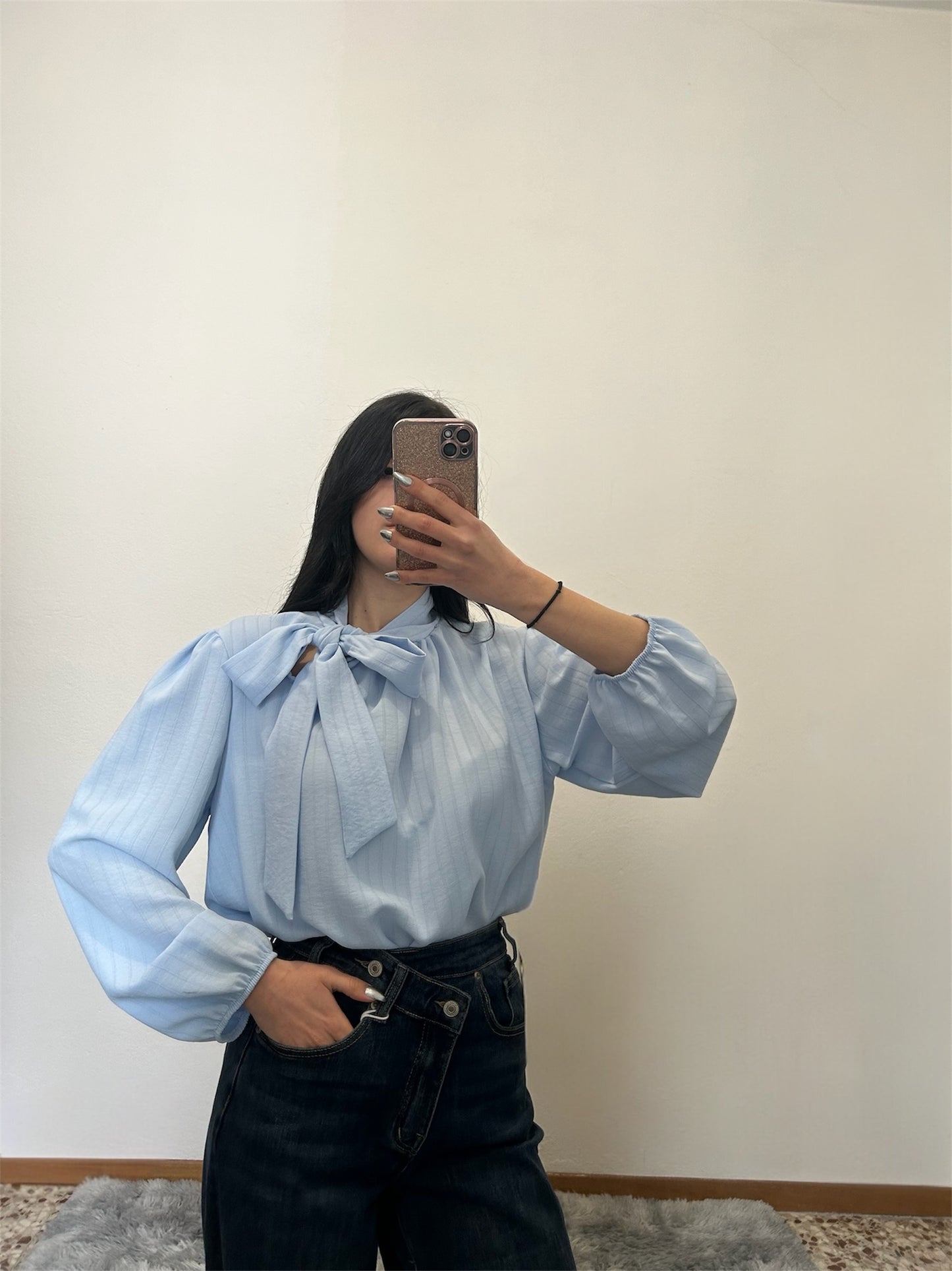 Camicia Elegante con Fiocco Maxi