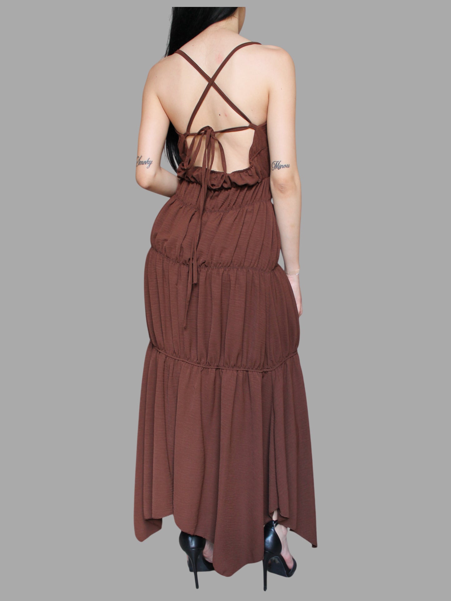 Maxi dress con intreccio sulla schiena